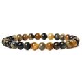 Polished golden-brown natural tiger eye stone beaded elastic bracelet for women - Dreamy Tiger Eye