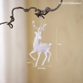 Clear acrylic reindeer ornament with silver glitter for Christmas tree hanging decoration - Elk Reindeer WL2022-60 (14cm)