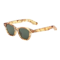 Occhiali da sole retrò montatura quadrata tartarugata con lenti verde scuro e rivetti - Tartarugato Demi Bordo Oro Lente Verde G15