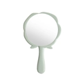 Portable flower shaped hand mirror in light green finish for makeup and bridesmaids - Light Green