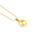 Golden titanium steel Sagittarius necklace with snake chain and hollow zodiac pendant - Sagittarius