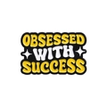 Spilla in smalto con scritta Obsessed With Success su base in metallo nero - Stile Obsessed With Success (QHXZ1324)