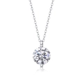 Elegant s925 sterling silver necklace featuring a round brilliant cut moissanite pendant - Solitaire Pendant Style (N13599) - 0.5ct + GRA Certificate