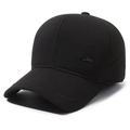 Casquette de baseball hiver pour hommes avec protège-oreilles et coton noir structuré - Étiquette Lettre / Noir
