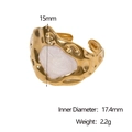 Détails de la bague réglable dorée avec dimensions largeur 15mm et diamètre interne 17,4mm - Blanc
