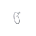 Adjustable silver letter H ring with a sparkling round zircon and micro-pave crystals - Letter I