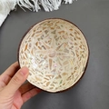 Decorative coconut shell bowl with inlaid shell mosaic pattern for home storage - Sun Style
