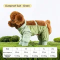 Elastisch groen hondenpak met maattabel voor buitenbescherming tegen vuil en stof - S / Honden Stofdicht Eendelig Pak / Groene kleurensplitsing