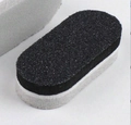Bloc de ponçage ovale à trois couches avec grain abrasif noir et mousse blanche - Noir Et Gris Triple Couche