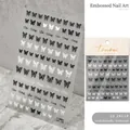 Adesivi per unghie 5D a rilievo con farfalle bianche e nere, modello to 2461 - Piccola Farfalla to 2461 (Rilievo B&N)