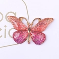 Gradient resin butterfly pendant with gold honeycomb texture and metallic trim - 3 Red Rose Gradient