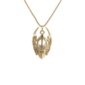 Collar con colgante de máscara dorada y circonitas brillantes con cadena box para mujer - Colgante de Máscara