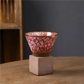 Japanese style conical stoneware coffee mug with reddish-brown glaze on clay base - 200ml / Sauce Red
