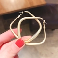 Vintage matte gold thick square hoop earrings with a minimalist geometric design - Matte Gold Square Hoops (11#)