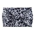 Bohemian style wide elastic headband featuring grey and black leopard animal print - 2-Gray Black Leopard