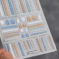 3D embossed nail art stickers with winter sweater knit textures in warm pastel colors - TS-261 Warm Sweater - Embossed Style