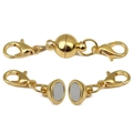 Goldener Magnetverschluss für Schmuck mit Karabiner und Magnetkugel für DIY Armbänder - Goldener Kugelverschluss 6mm