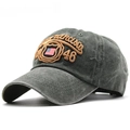 Berretto da baseball vintage in cotone grigio scuro con ricamo San Francisco e bandiera - Verde Militare