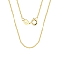 1.0mm S925 sterling silver gold plated curb chain necklace with Italy hallmark - 1mm x 40cm / 14K Gold