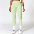 High-waisted mint green yoga leggings for women with tummy control and shaping fit - S / Bottoms / Apple Green