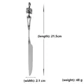 Gothic skull cutlery knife with dimensions 21.5cm length and detailed handle carving - Single Skull Knife