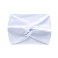 Elastic white yoga headband for women featuring a stylish twisted knot design for fitness - White