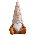 Noordse kerstkabouter met beige schubbenhoed en oranje laarzen voor vakantiedecor - Bruin