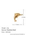 14K gold plated stainless steel dolphin pendant with size and weight specifications - Dolphin Pendant - Gold