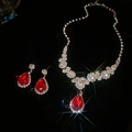 17-Rhinestone Flower Zircon Waterdrop Necklace Set