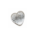 Mini heart acetate hair claw clip with sparkly silver glitter finish for women - Sparkly Heart 2.5cm