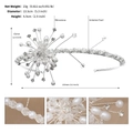 Detail specifications of rhinestone and pearl headband with 13.5cm diameter and 23g weight - Pearl Rhinestone Flower Cluster Style (TS-J3259S)
