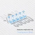 Dettaglio ravvicinato di un anello per rilegatura a 5 fori blu trasparente lungo 4,1 cm - Blu Trasparente