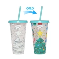 Christmas color-changing PP plastic straw cup showing cold temperature effect - 701-800ml / Christmas Tree (Green)