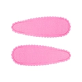 Dettaglio di fermagli per capelli in tessuto a maglia rosa con bordi a onde per bambina - Stile in Tessuto a Maglia Rosa (1)