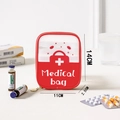 Portable red Oxford fabric medical bag for emergency medicine storage, 14x11x2.5cm size - Small / Transparent Red