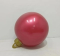 60cm red glossy inflatable Christmas ball with golden cap and warm LED glow - Pearl Red (No Light)