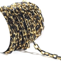 Cadena ovalada de acero de titanio esmaltado en negro y oro para joyería DIY - Negro