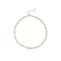 Detail of two-tone gold and silver snake chain necklace with adjustable extension tail - Necklace / Gold and Silver Two-tone