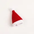 Mini bonnet de Noël pour bouteille et couverts, décoration rouge et blanc, 7x4 cm - 4*7cm (Chapeau Sucette) / Rouge