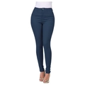 Classic dark blue slim fit high-waisted denim jeans for women on white background - Dark Blue