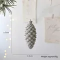 8.5cm Pinecone Christmas Ornament in Cream White, Nordic Style Hanging Decor, Weight 68g - White Pine Cone