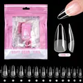 Tabella taglie dettagliata per unghie finte stiletto in gel morbido con 12 dimensioni - Stile Stiletto Trasparente (OMB-11)