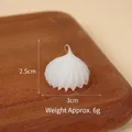 Miniature white semi-transparent resin garlic charm for DIY crafts 2.5x3cm - Pagoda Candy-Pure White Jelly