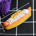 Modello realistico di hot dog in resina da 8,4 cm per calamite da frigo fai-da-te - Senza magnete / Pane con Salsiccia e Avena
