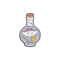 Cartoon enamel pin featuring a cute stingray inside a glass bottle, stylish accessory - Pink Stingray Style (QHXZ894)