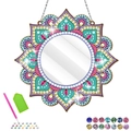 DIY mandala diamond painting makeup mirror kit with colorful crystals and tools - Mandala Style 2