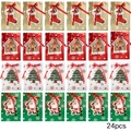 Set of 24 Christmas gift boxes with four assorted designs and red ribbon bow closure - S596# 24 Pieces Per Pack 18*12*7.5