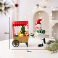 Décoration bonhomme de neige en métal avec LED et dimensions de 20x26cm - Chariot cadeau bonhomme de neige de Noël