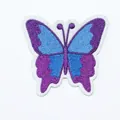 Colorful 7cm butterfly embroidery patch with purple and blue thread for DIY clothes - Style 36
