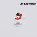 Miniatura di pupazzo di neve in resina con cappello nero e sciarpa rossa, stile 2, 3.3cm - Pupazzo di neve n. 2